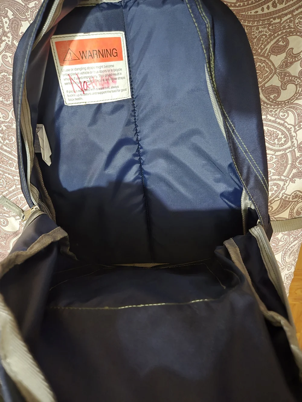 L.L. Bean Navy Backpack with Gray Accents With Matching Lunch Bag